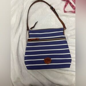 Dooney & Bourke Blue & White Striped shoulder purse